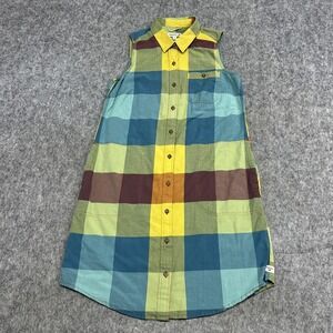 Toad&Co Shirt Dress Womens S Multicolor Plaid Sleeveless Button Front Pockets